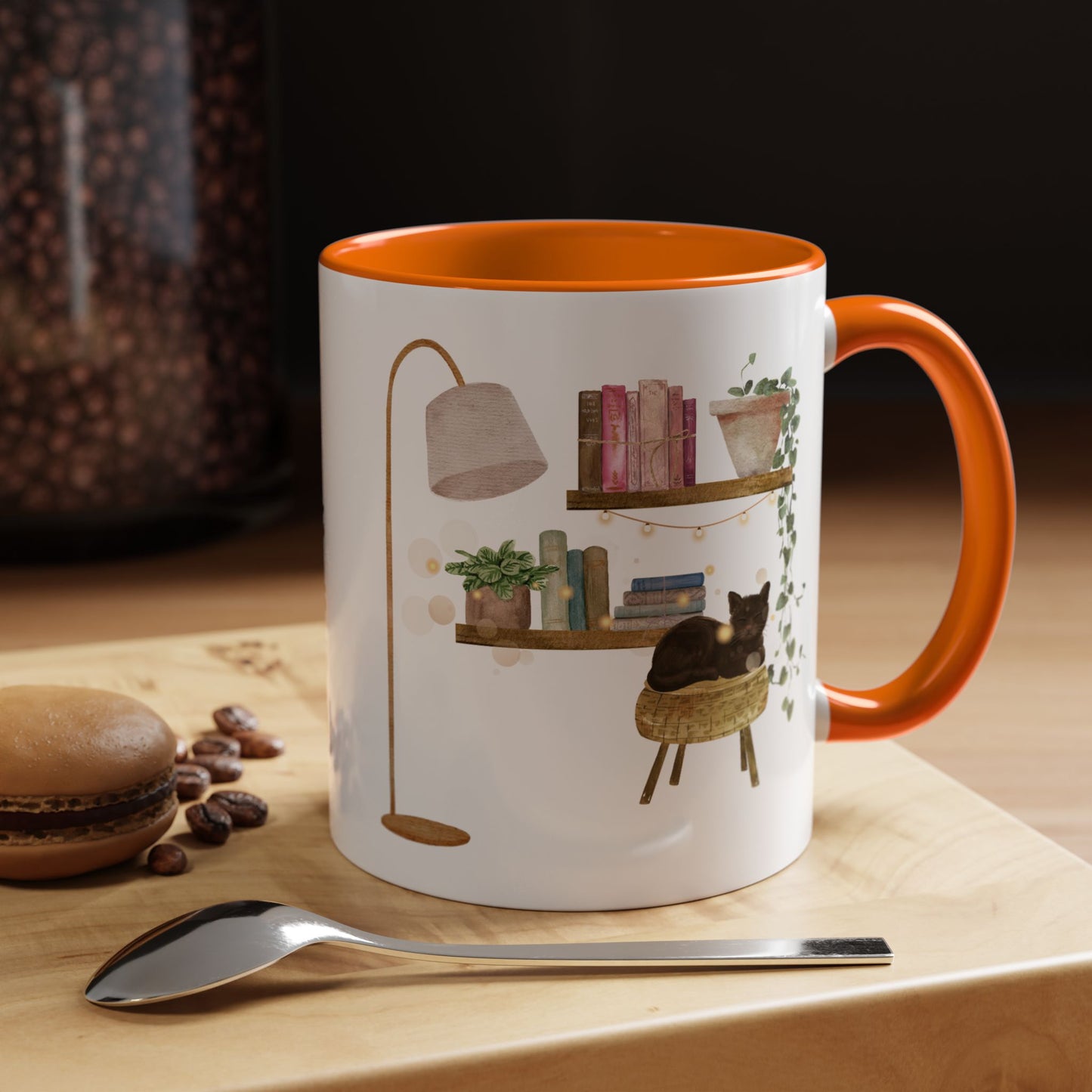 Cozy Cat-themed Coffee Mug, Whimsical Cat Mug for Cat Lovers, Cute Home Decor CoffeeCup, Gift for Cat Owners, Relaxing Cafe Vibe