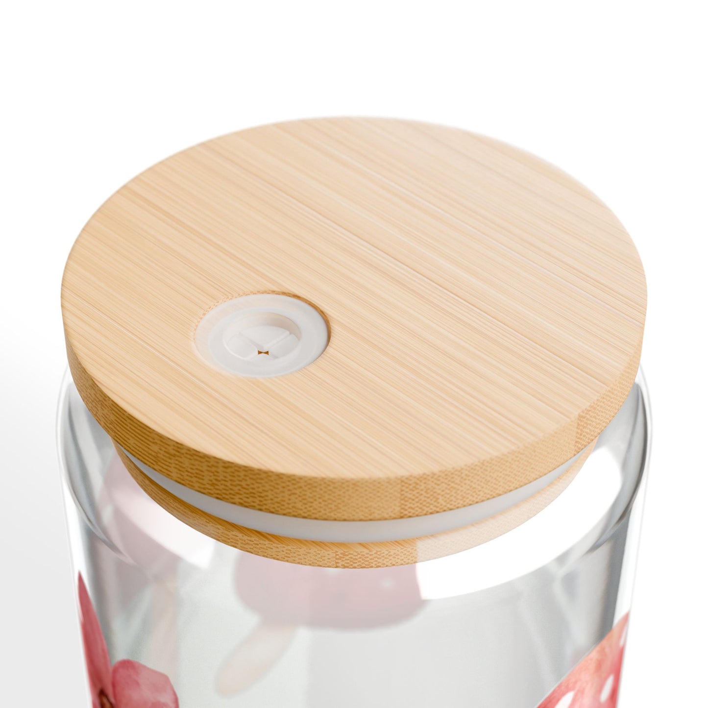 Floral & Mushroom Sipper Glass, 16oz Drinkware, Eco-Friendly Beverage Container, Unique Gift, Summer Picnic Essential