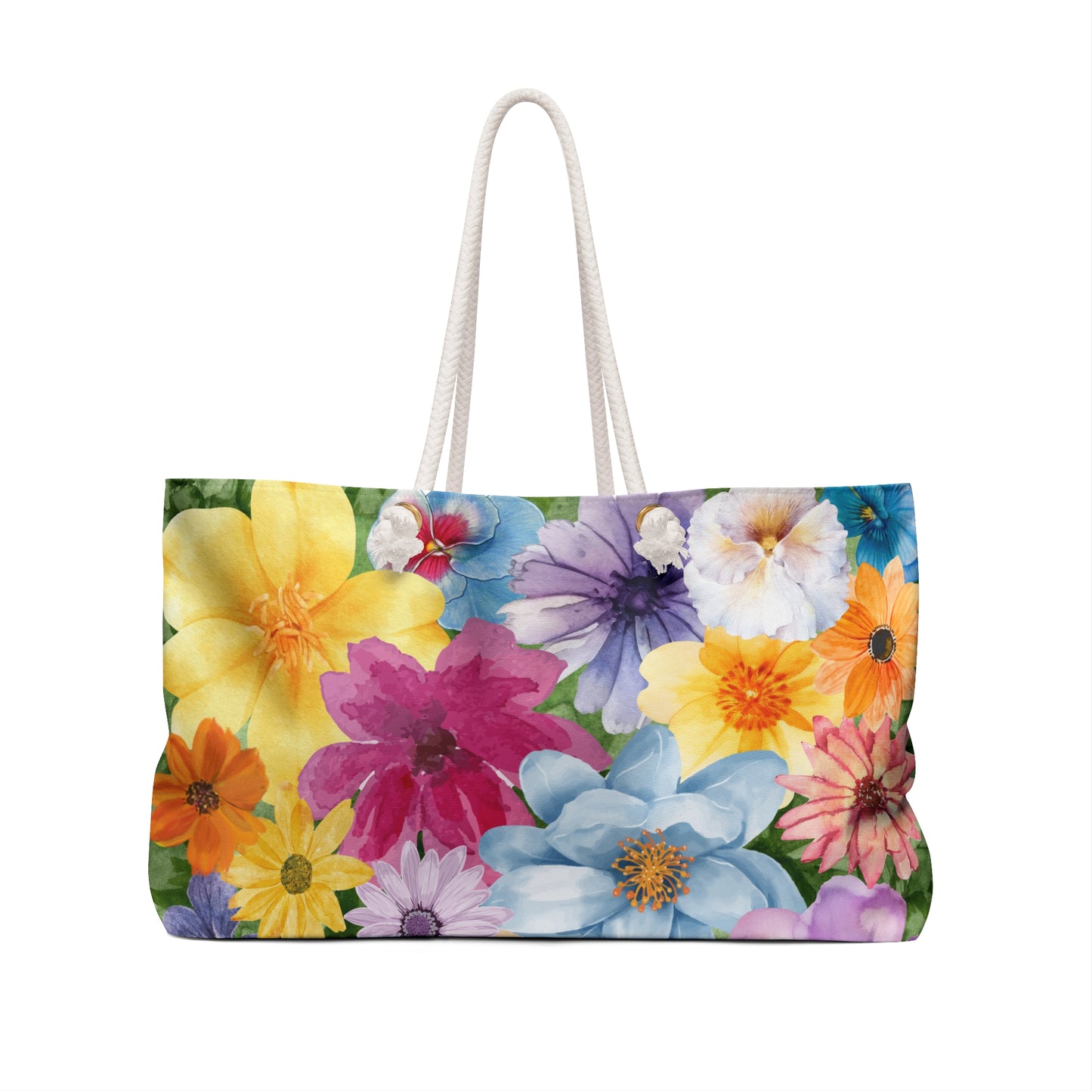 Floral Weekender Bag, Colorful Travel Tote, Vacation Bag, Floral Print Carryall, Weekend Getaway Essentials