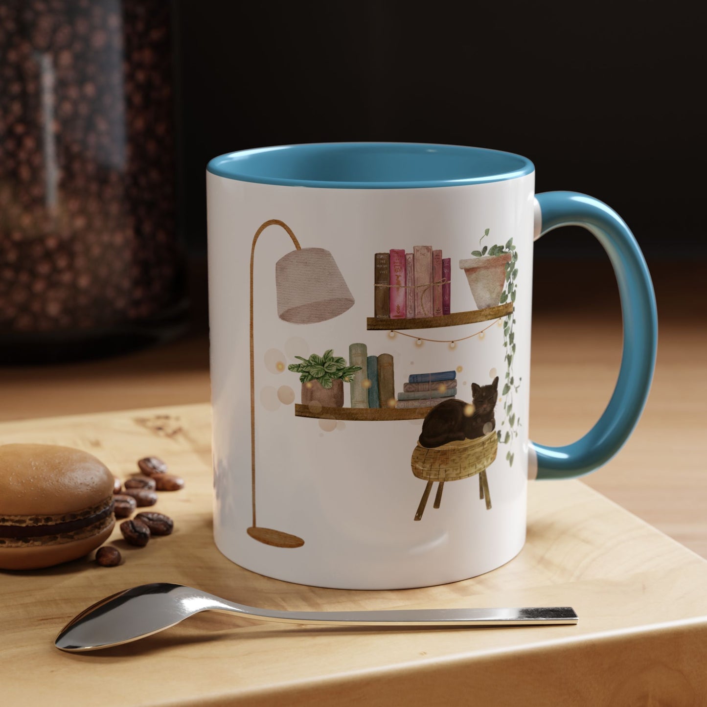 Cozy Cat-themed Coffee Mug, Whimsical Cat Mug for Cat Lovers, Cute Home Decor CoffeeCup, Gift for Cat Owners, Relaxing Cafe Vibe