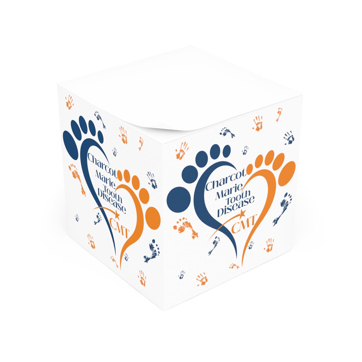 Charcot-Marie-Tooth Awareness Note Cube | Footprint Design | Gift for CMT Awareness