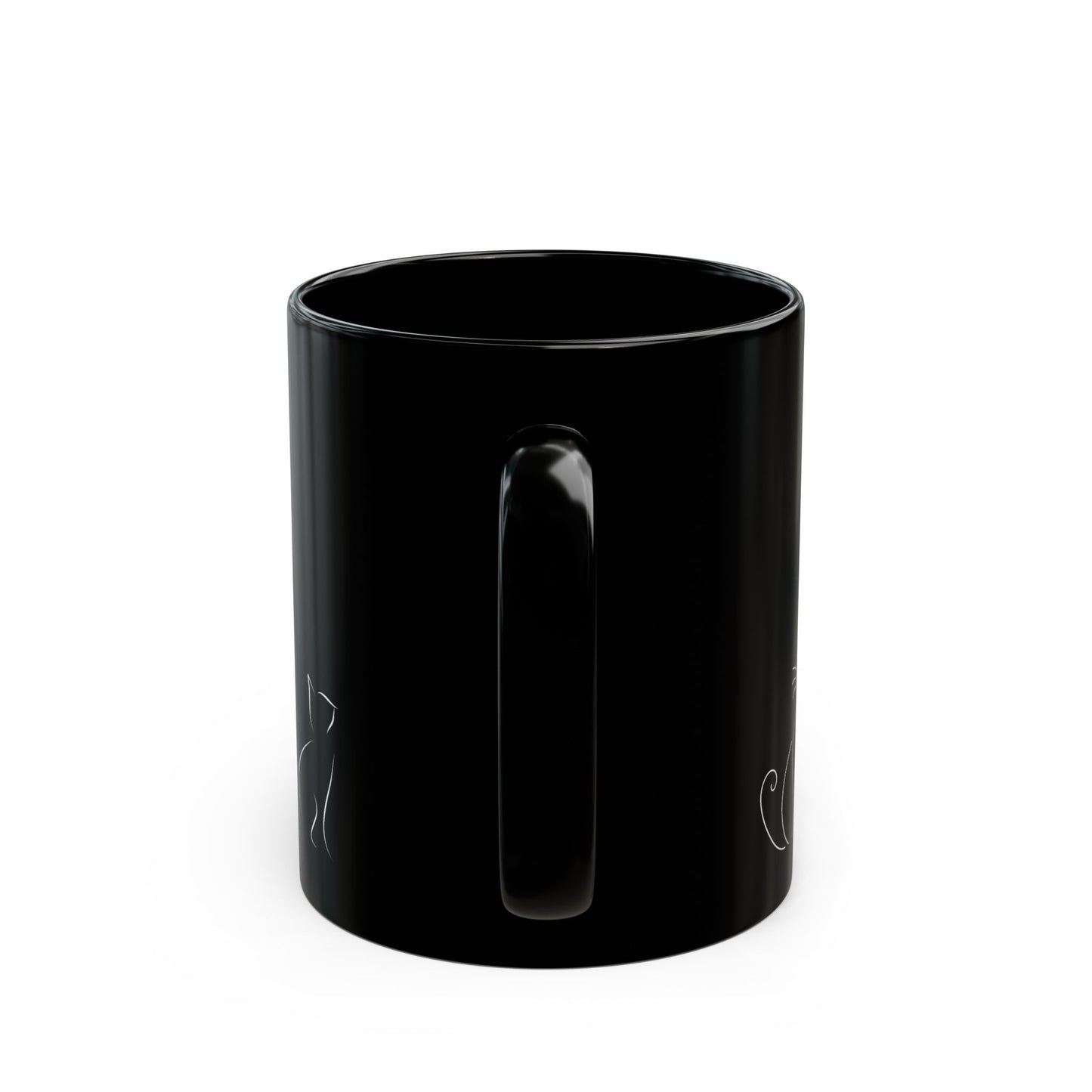 Mug - Cat Outline Silhouette Black Coffee Cup 11oz/15oz