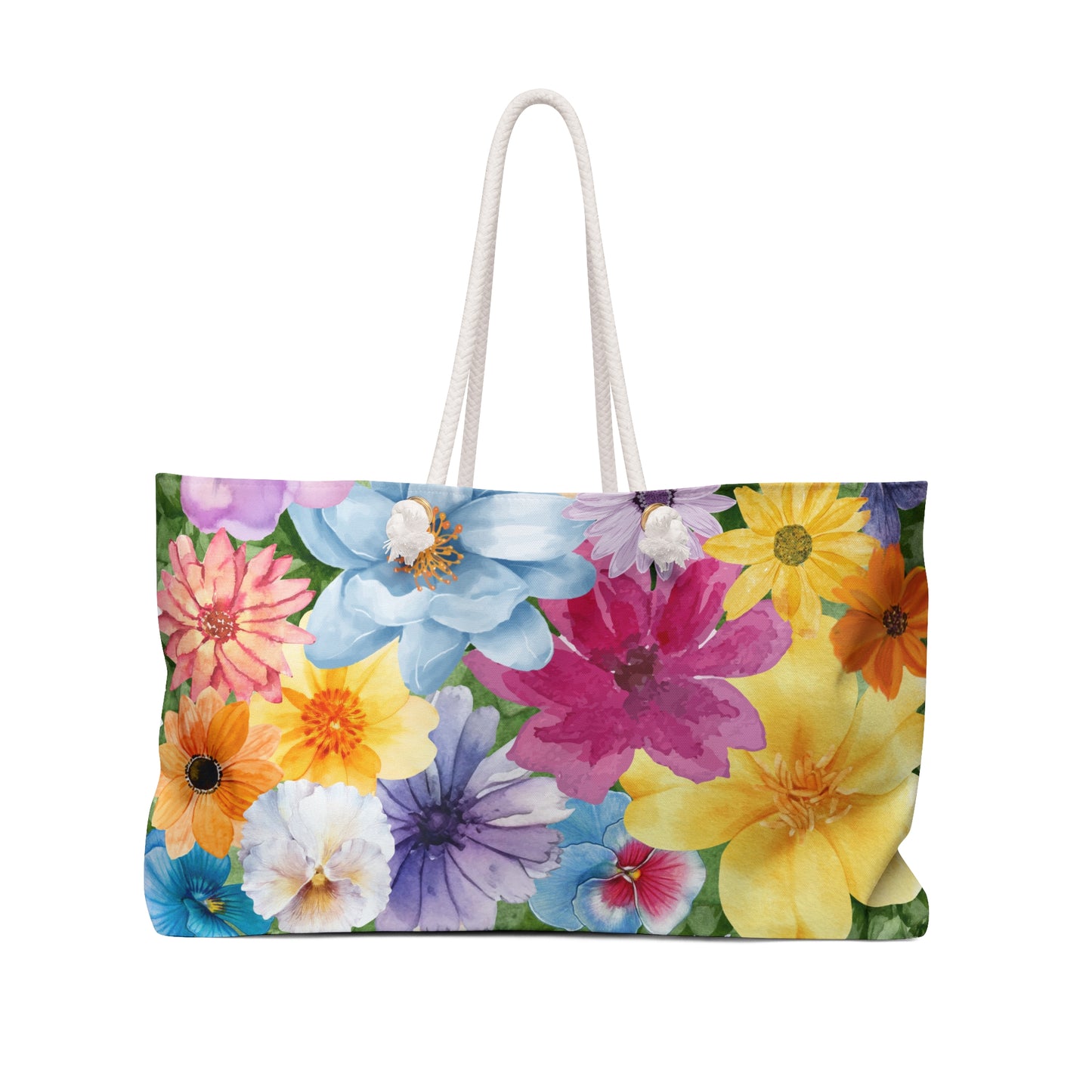 Floral Weekender Bag, Colorful Travel Tote, Vacation Bag, Floral Print Carryall, Weekend Getaway Essentials