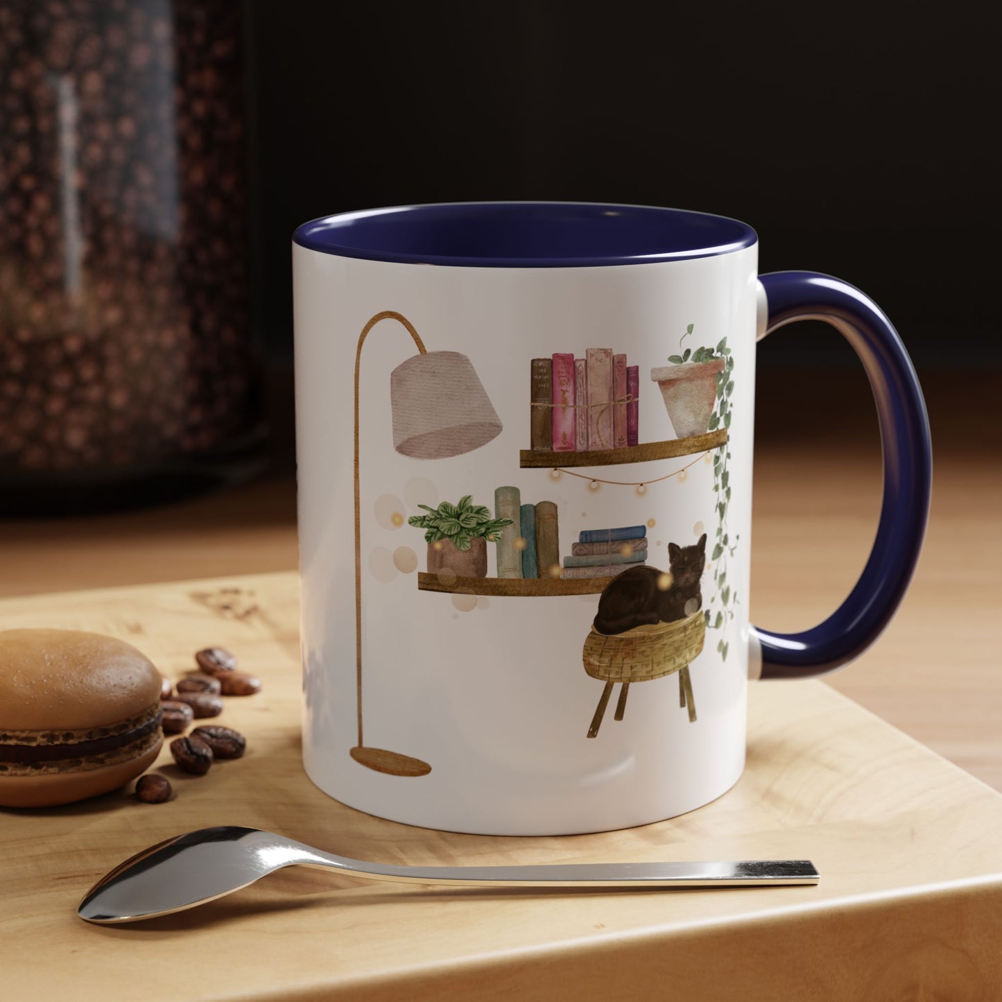 Cozy Cat-themed Coffee Mug, Whimsical Cat Mug for Cat Lovers, Cute Home Decor CoffeeCup, Gift for Cat Owners, Relaxing Cafe Vibe