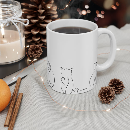 Charming Cat Mug - Purr-fect Gift for Cat Lovers, Cozy Morning Coffee, Cute Cat Decor, Pet Lover's Tea Cup, Unique Feline Art