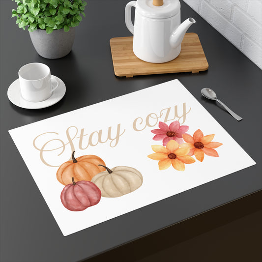 Cozy Autumn Placemat - Stay Cozy Decor for Fall Dining, Seasonal Table Setting, Thanksgiving Table Decor, Autumn Gifts, Farmhouse Style