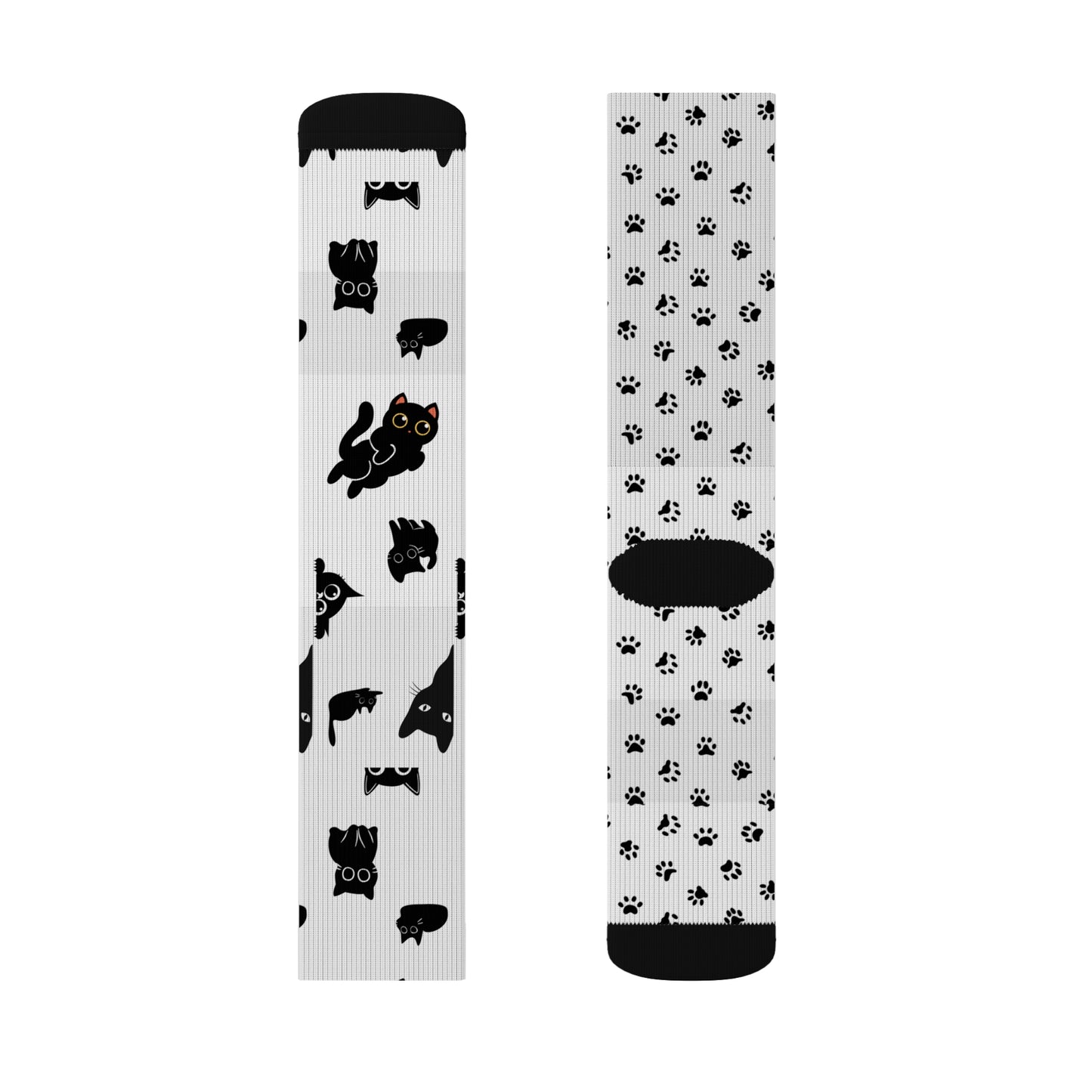 Whimsical Cat Socks, Cozy Animal Footwear, Gift for Pet Lovers, Unique Fashion Accessory, Black Cat Design, Birthday and Holiday Gift