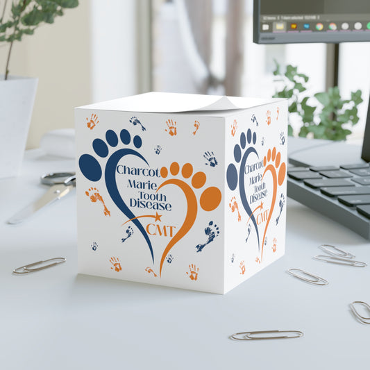 Charcot-Marie-Tooth Awareness Note Cube | Footprint Design | Gift for CMT Awareness