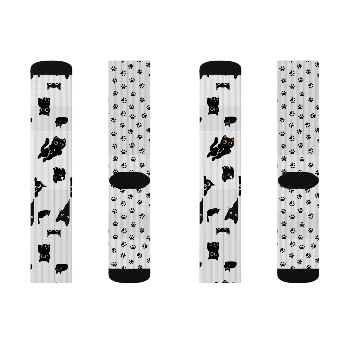 Whimsical Cat Socks, Cozy Animal Footwear, Gift for Pet Lovers, Unique Fashion Accessory, Black Cat Design, Birthday and Holiday Gift