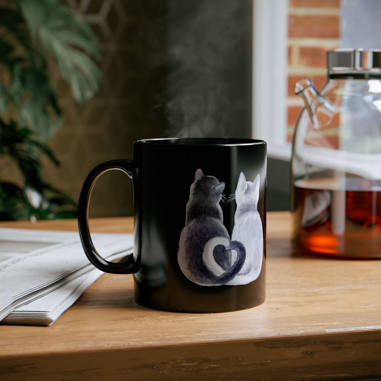 Cat Silhouette Black Mug