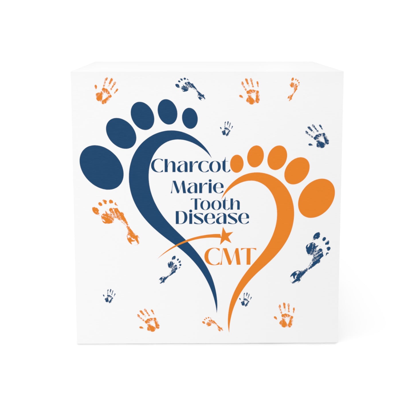 Charcot-Marie-Tooth Awareness Note Cube | Footprint Design | Gift for CMT Awareness