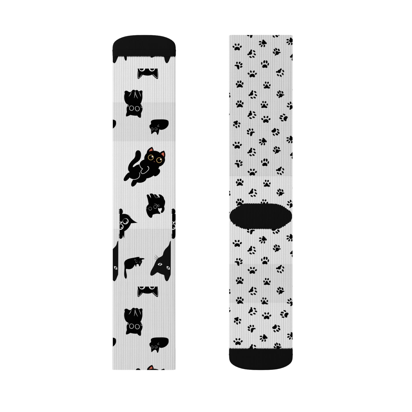 Whimsical Cat Socks, Cozy Animal Footwear, Gift for Pet Lovers, Unique Fashion Accessory, Black Cat Design, Birthday and Holiday Gift